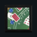 Game of Blackjack with Chips by Chariklia Zarris Gift Box<br><div class="desc">Ace's up! This dazzling piece by Chariklia Zarris shows a game of blackjack being played. Stacks of chips wait to be bet and cards wait to be flipped over. Purchase a copy today!</div>