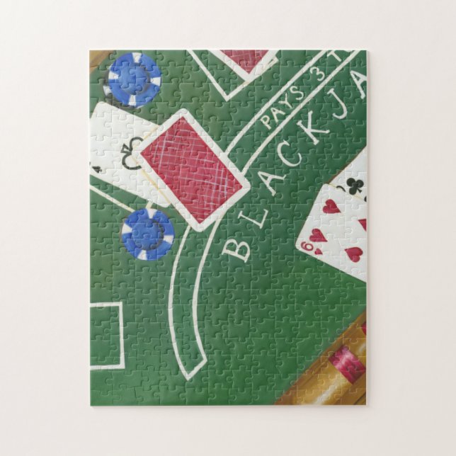 Game of Blackjack with Chips by Chariklia Zarris Jigsaw Puzzle (Vertical)