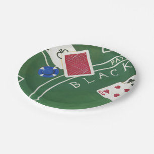 Game of Blackjack with Chips by Chariklia Zarris Paper Plate