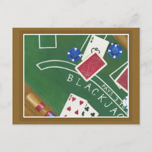 Game of Blackjack with Chips by Chariklia Zarris Postcard