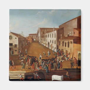 Game of Bowls in the Campo dei Gesuiti, Venice Magnet
