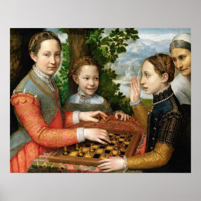 Game of Chess by Sofonisba Anguissola - Circa 1555 Poster (Front)