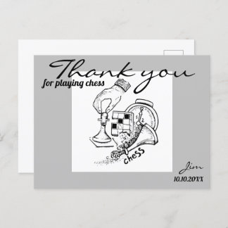 Game of chess. Graphic arts Postcard