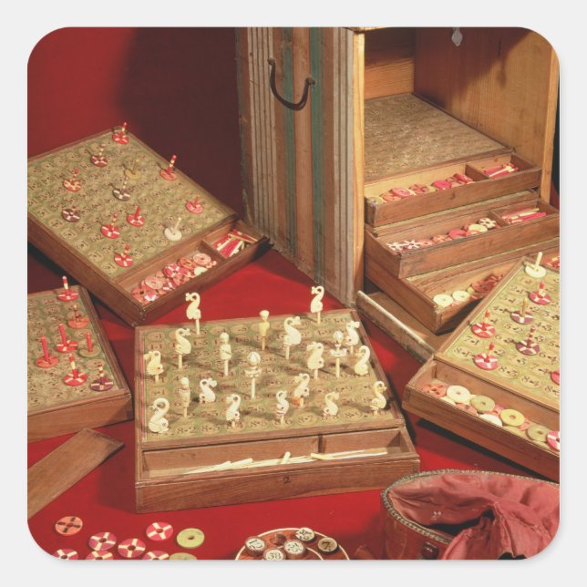 Game of Dauphin lotto invented by Louis XIV Square Sticker (Front)