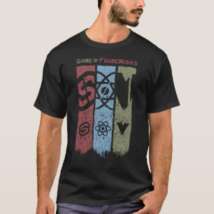 Game of Frameworks with Svelte, React and Vue T-Shirt