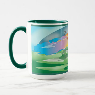 Game of Golf at Sunset Mug