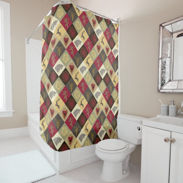 Game of Thrones Sigil Pattern Shower Curtain (In Situ)