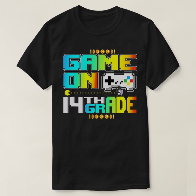 Game On 14th Grade Gaming Video  Back To School Bo T-Shirt (Design Front)