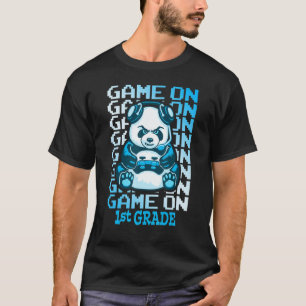 Game On 1st Grade Back To School Funny Panda Bear T-Shirt