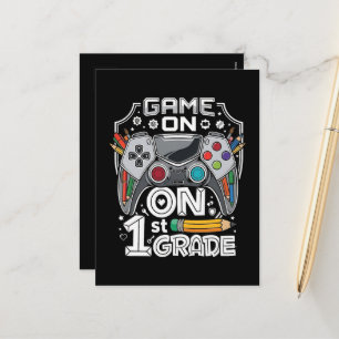 Game On 1st Grade Back to School Holiday Postcard