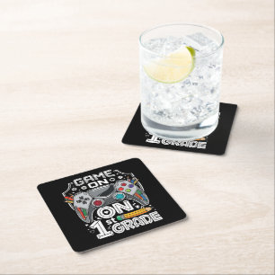 Game On 1st Grade Back to School Square Paper Coaster