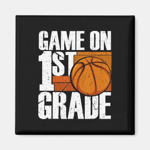 Game On 1st Grade Basketball Back To School First Magnet