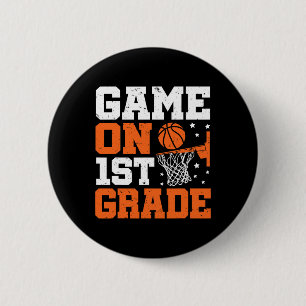Game On 1st Grade Sketll Ck To School First Grade 6 Cm Round Badge