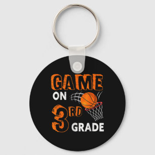 Game On 3rd Grade Basketball Back To School Fun Gi Key Ring
