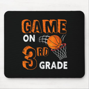 Game On 3rd Grade Basketball Back To School Fun Gi Mouse Pad