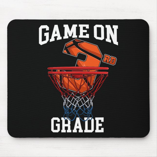 Game On 3rd Grade Basketball Back To School Studen Mouse Pad (Front)