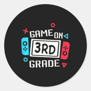 Game On 3rd Grade Cool Kids Team Third Back To Sch Classic Round Sticker