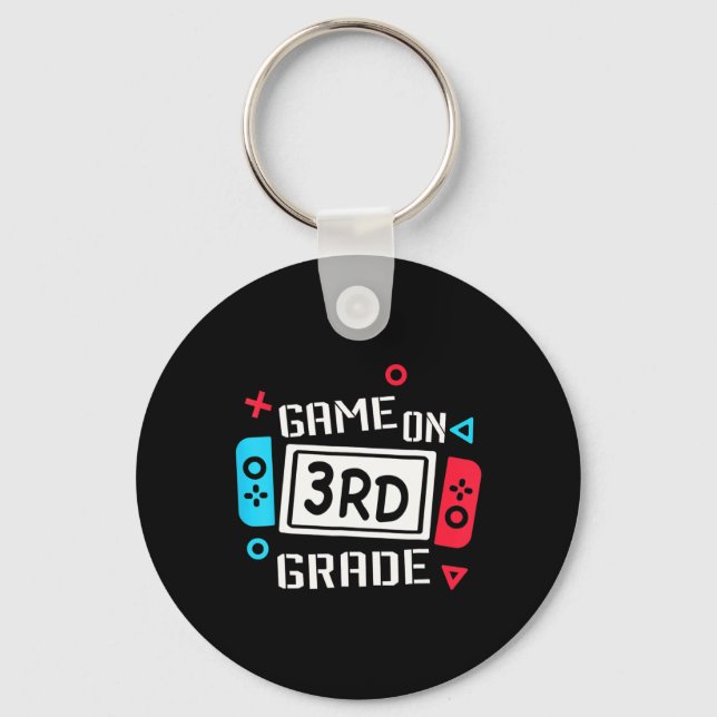 Game On 3rd Grade Cool Kids Team Third Back To Sch Key Ring (Front)