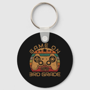 Game On 3rd Grade First Day Gamer Gift Back to Sch Key Ring
