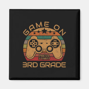 Game On 3rd Grade First Day Gamer Gift Back to Sch Magnet