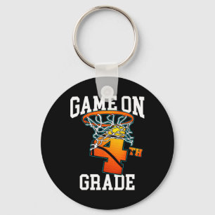Game On 4th Grade Bysketbyll Byck To School Studen Key Ring