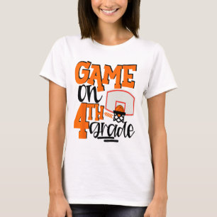 Game On 4th Grade Fun Sketll School T Shirt 