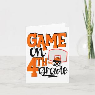 Game On 4th Grade Fun Sketll School T Shirt Card