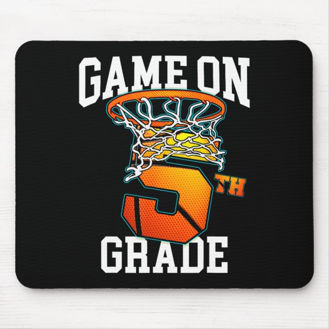 Game On 5th Grade Basketball Back To School Studen Mouse Pad (Front)