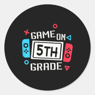 Game On 5th Grade Fun Team Fifth Back To School Classic Round Sticker