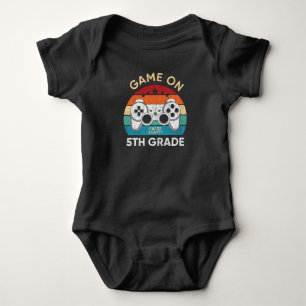 Game On 5th Grade Gamer Back School Student Gift Baby Bodysuit