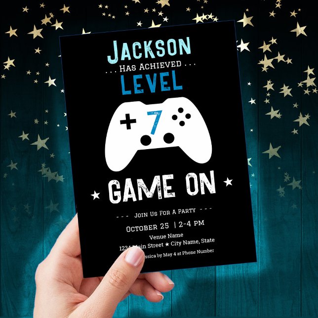 Game On 7th Birthday Invitation (Creator Uploaded)