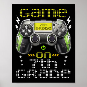 Game On 7th Grade Back To School For Kids Girls Bo Poster