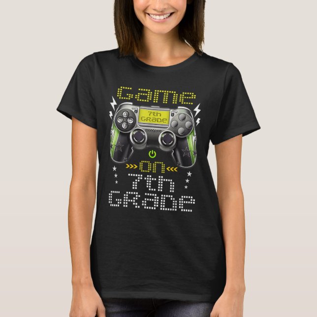 Game On 7th Grade Back To School For Kids Girls Bo T-Shirt (Front)