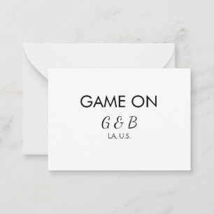 Game on add couple name wedding party place city g card