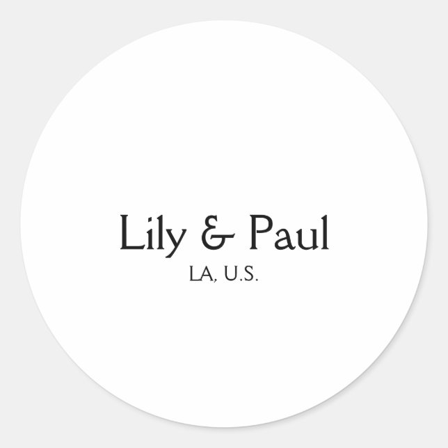 Game on add couple name wedding party place city g classic round sticker (Front)