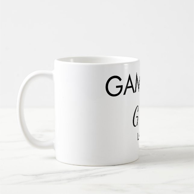Game on add couple name wedding party place city g coffee mug (Left)