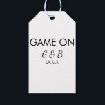 Game on add couple name wedding party place city g gift tags<br><div class="desc">design</div>
