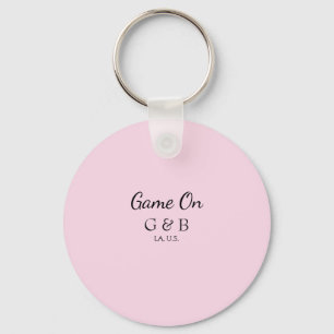 Game on add couple name wedding party place city g key ring