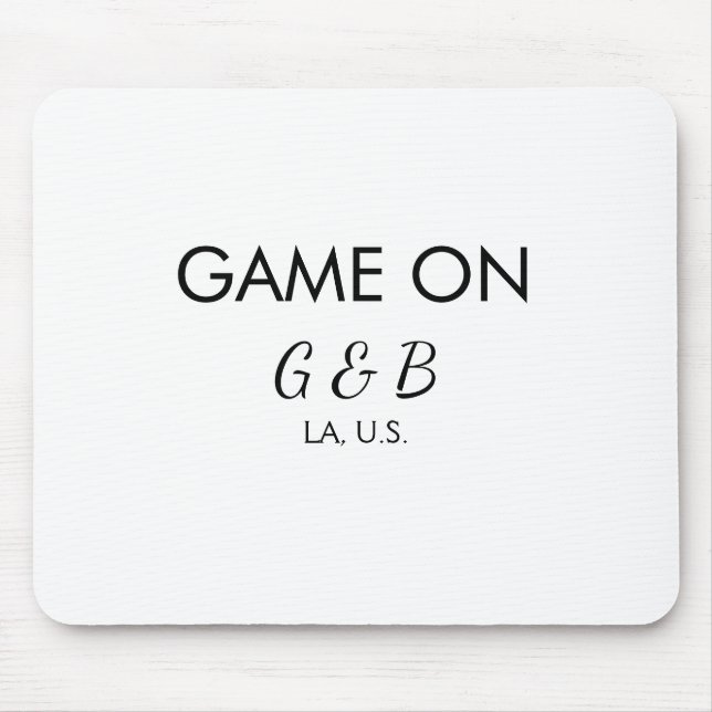 Game on add couple name wedding party place city g mouse pad (Front)