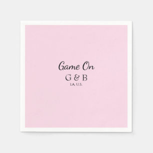 Game on add couple name wedding party place city g napkin