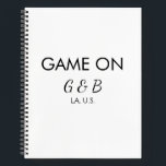 Game on add couple name wedding party place city g notebook<br><div class="desc">design</div>