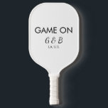 Game on add couple name wedding party place city g pickleball paddle<br><div class="desc">design</div>