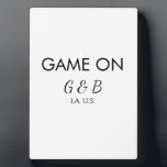Game on add couple name wedding party place city g plaque<br><div class="desc">design</div>