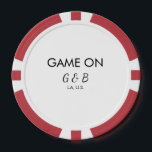 Game on add couple name wedding party place city g poker chips<br><div class="desc">design</div>