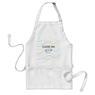 Game on add couple name wedding party place city g standard apron