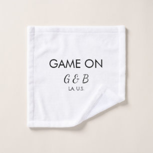 Game on add couple name wedding party place city g wash cloth