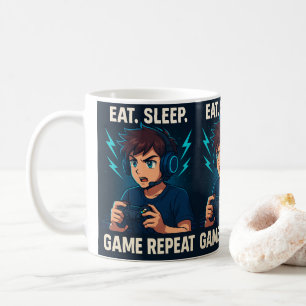 Game On! – Anime Gamer Poster with Glowing Control Coffee Mug
