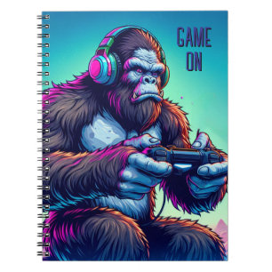 Game On   Bigfoot Playing Video Games Notebook