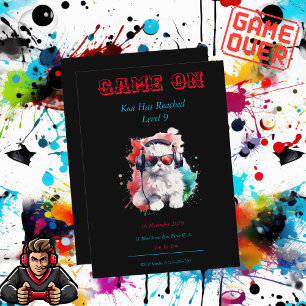 Game On Birthday Invitation Next Level, Gamming 