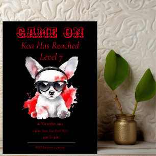 Game On Birthday Invitation Next Level, Gamming Postcard